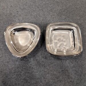 WMF Ikora Silverplate Dishes Set of 2 MCM Germany Square Triangle EP Brass